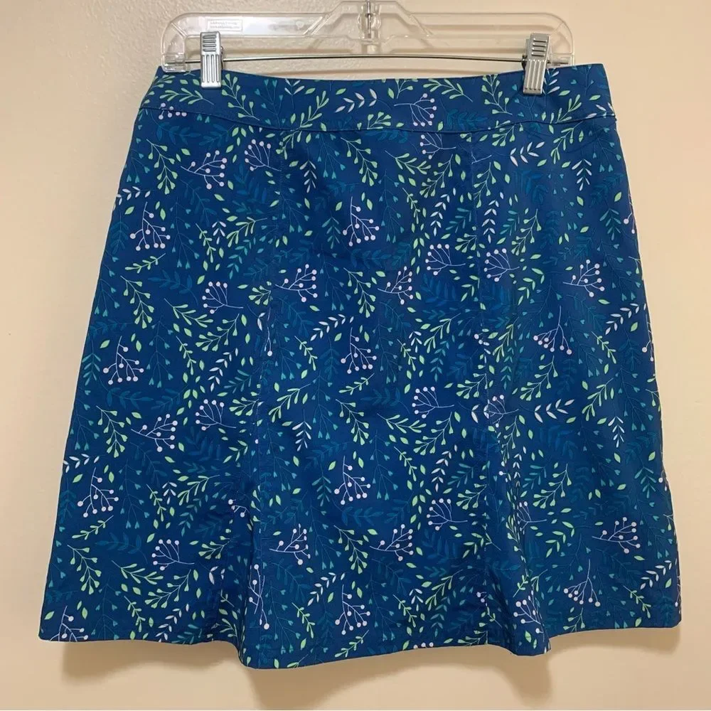 Rip Skirt Floral Blue Wrap Skirt Beach Swim Cover Up size medium